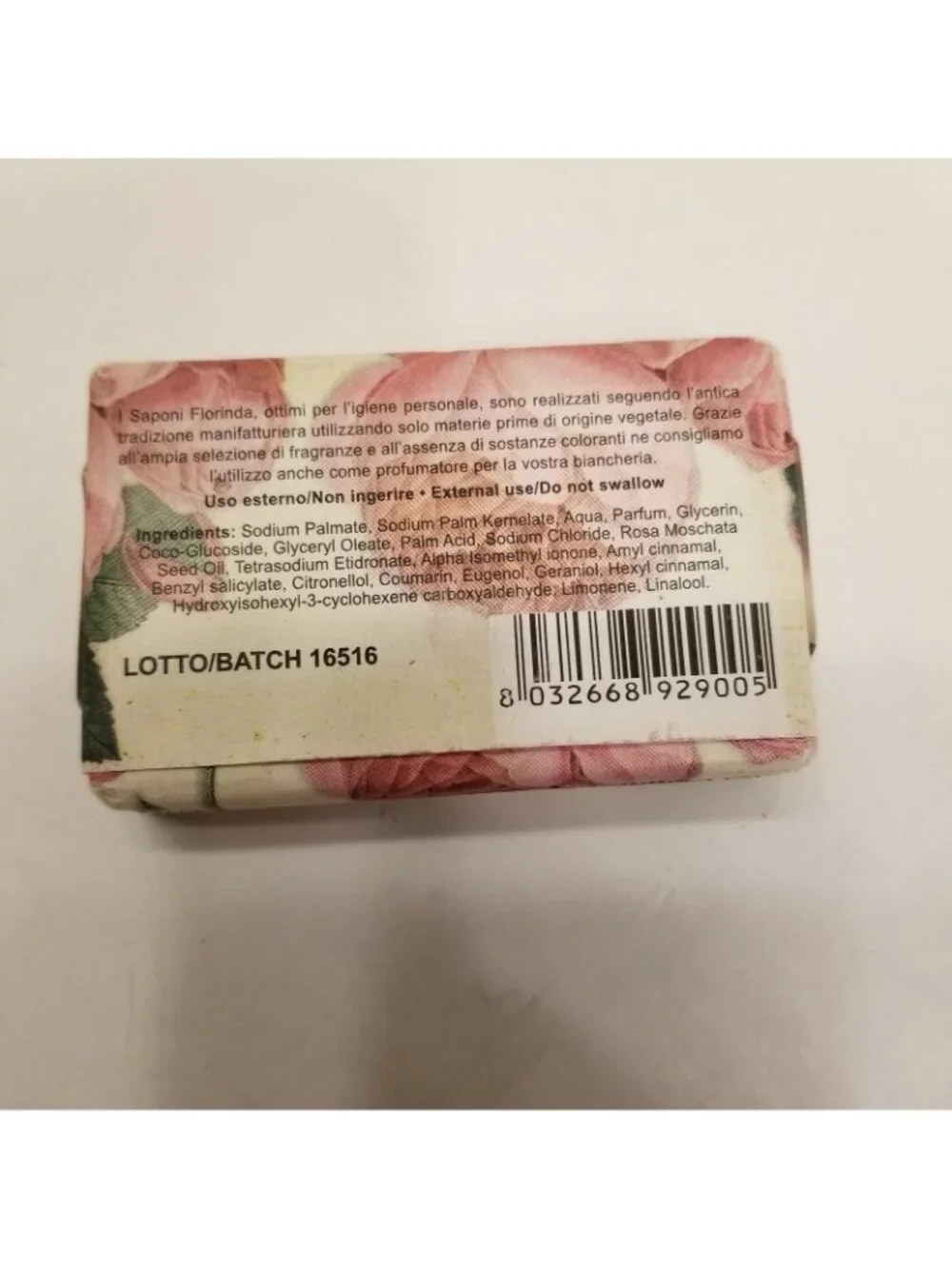 ✅Florinda La Dispensa Ancient Rose Soap Rosa Mosqueta Oil Italy 50g 1.76oz NWT❣